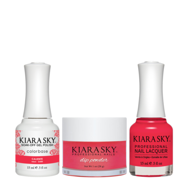 KIARA SKY 3in1 (Dipping Powder + Gel Polish + Nail Lacquer) - DGL 450, Caliente-Who-Sells